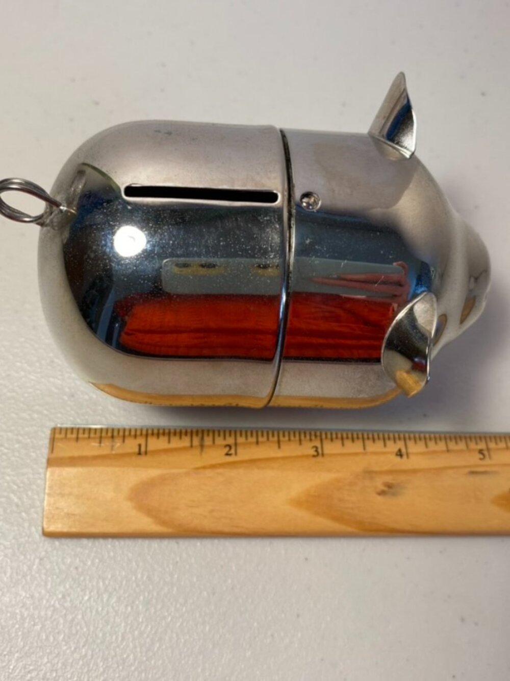 VTG 1970s Leonard Silver Manufacturing Silver Tone Collectible Pig Piggy Bank - Picture 10 of 11